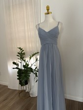 JJ's House Light Blue Sleeveless 100 Polyester Bridesmaid Dress