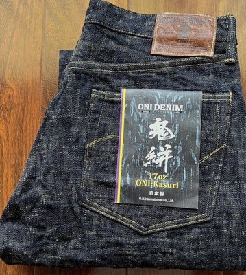ONI DENIM 17oz 鬼絣デニムONI-595-Kasuri 34インチ s-l400.jpg