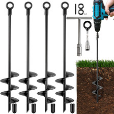 Ground Anchors Heavy Duty, Swing Set Anchor Kit 18 Inch 4 Pack Screw in Earth An