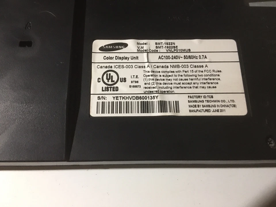 Monitor LCD Samsung SMT-1922 VNLP011MDO Foto 4 de 4