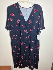 NWT Amazon Essentials Dress Faux Wrap Floral Boho Business Casual Size XXL