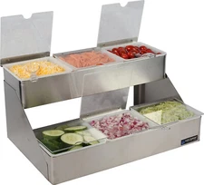 San Jamar Carlisle FoodService Products B4706INL Stainless 6-Quart Stepped Tray