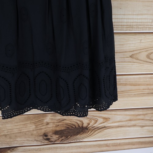 Christopher & Banks A-Line Skirt Womens Sz S Black Eyelet Stretch Waist NWT $49 - Picture 6 of 9