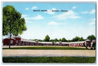 Gadsden Alabama AL Postcard View Of Dean's Motel Roadside c1950's Vintage