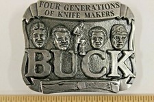 Buck Knives USA Made Knife Collectors 4 Generations Makers Knife Belt Buckle