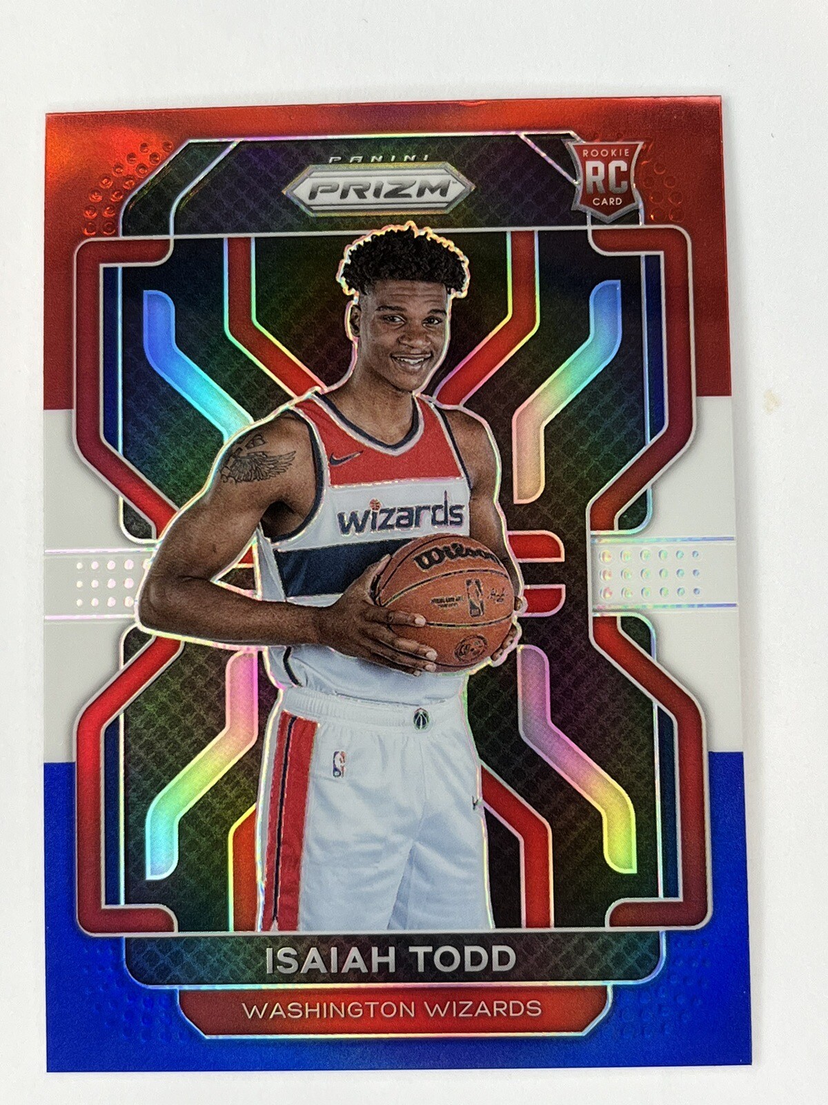 2021-22 Panini Prizm Red White Blue Rookie #299 Isaiah Todd RC Wizards