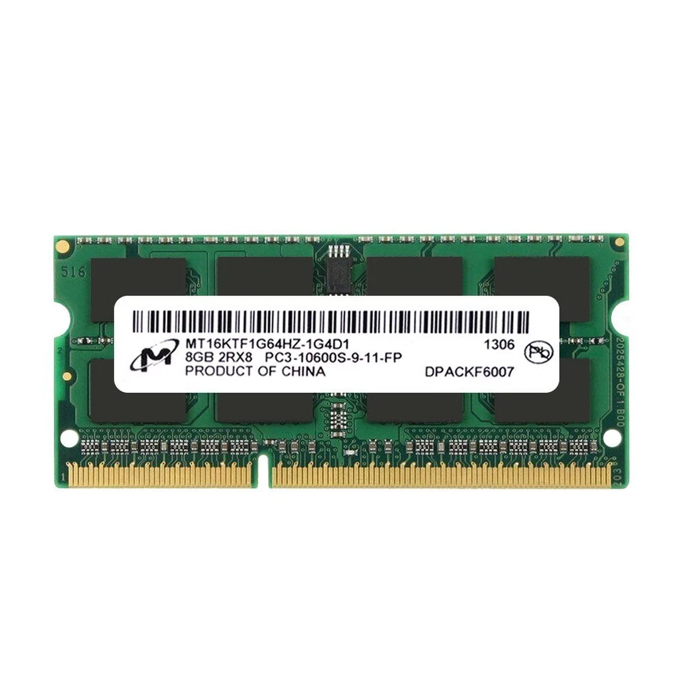 Micron 8GB 4GB 2GB 2Rx8 PC3-10600S DDR3 1333MHz 204Pin SODIMM Laptop Memory UK - Image 3 of 4