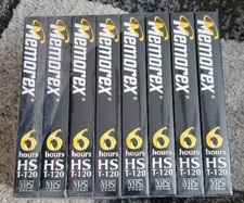 Memorex Set Of 8 Recordable VHS 6 Hours Each T-120 New