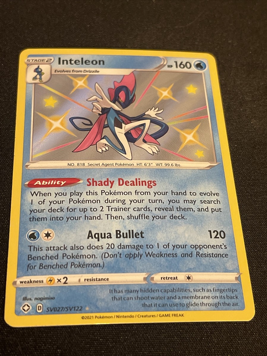 Pokémon TCG Inteleon Shining Fates SV027/SV122 Holo Shiny Holo Rare