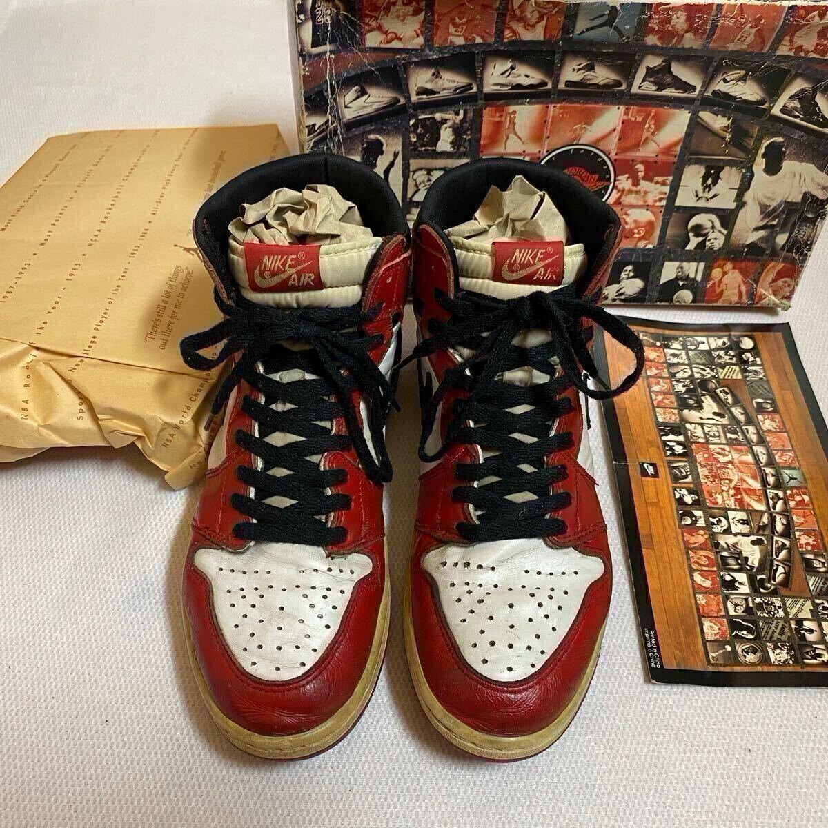 NIKE AIR JORDAN 1 CHICAGO US10 Made in China 1994 Vintage NIKE AIR JORDAN 1 CHICAGO US10 Made in China 1994 Vintage