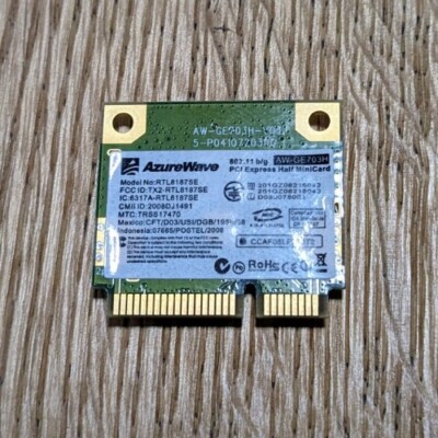 AzureWave AW-GE703H WLAN 801.11 b/g Mini PCI Express Card Realtek RTL8187SE