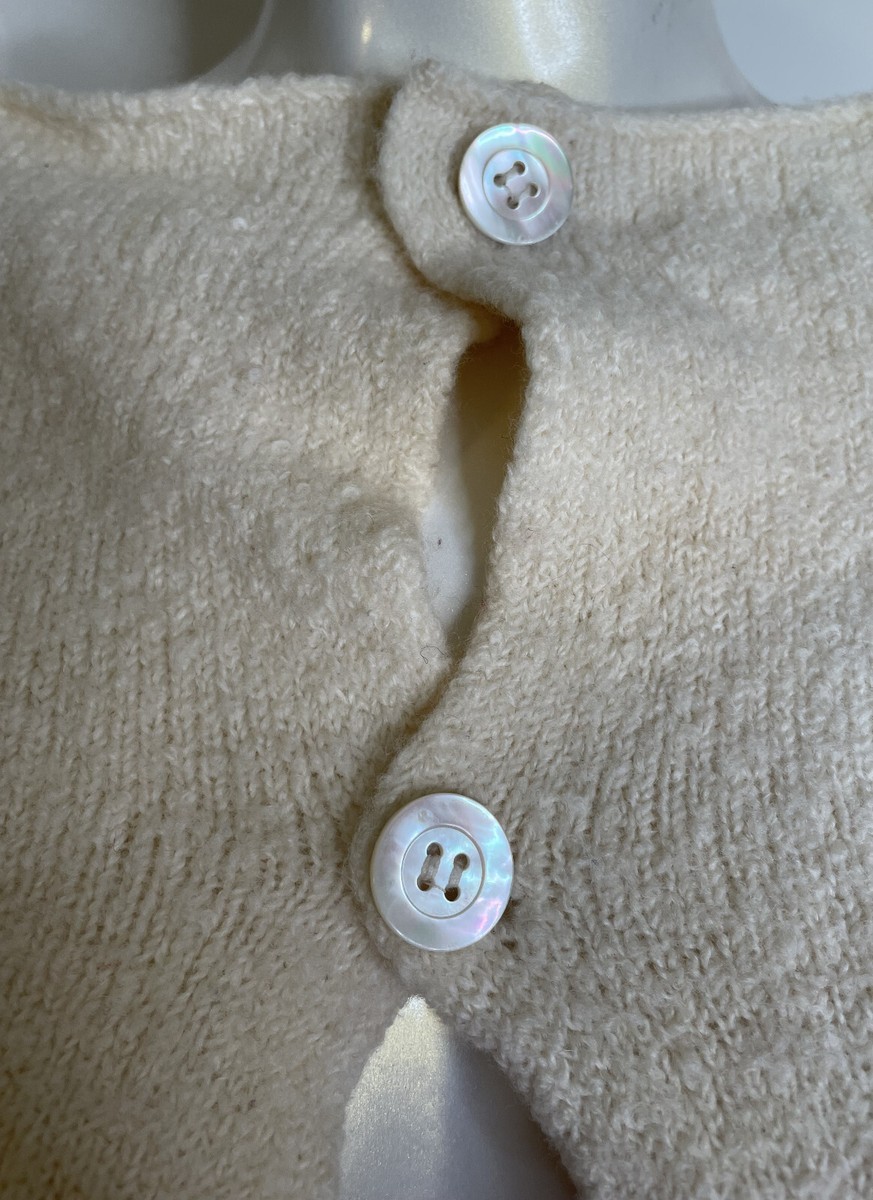 Pull Haut De Gamme Eskandar Taille 0 - Blanc Hiver, 90% Laine 10% Cachemire, Coupe Boxy, Manches Courtes - Neuf étiquettes
