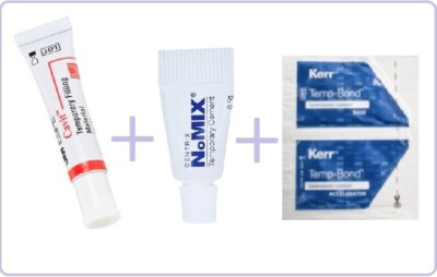 3x Dental filling Tooth Temporary cement Plomble   Lost Crown & Bridge Fix White