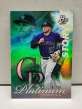 TREVOR STORY 2017 Bowman Platinum Presence GREEN ~ #'d /99 ~ ROCKIES