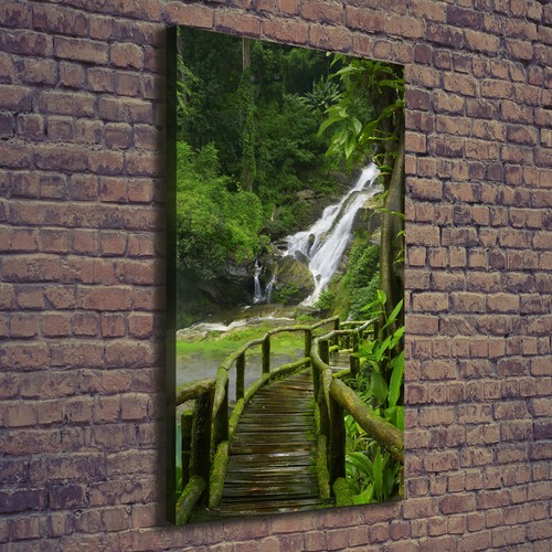 Tableau Sur Toile Tulup - Chute D'eau - 70x140 Cm - Paysage Moderne - Neuf
