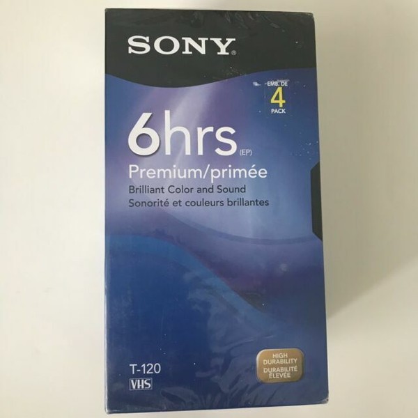 Sony Blank T120 VHS Tapes T120vl Premium Grade 6 Hours 6pack for sale