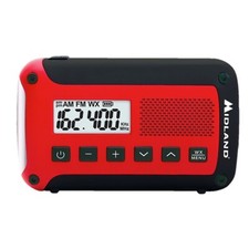 Midland Black/Red Emergency Weather Radio Digital Battery Operated 1 pk