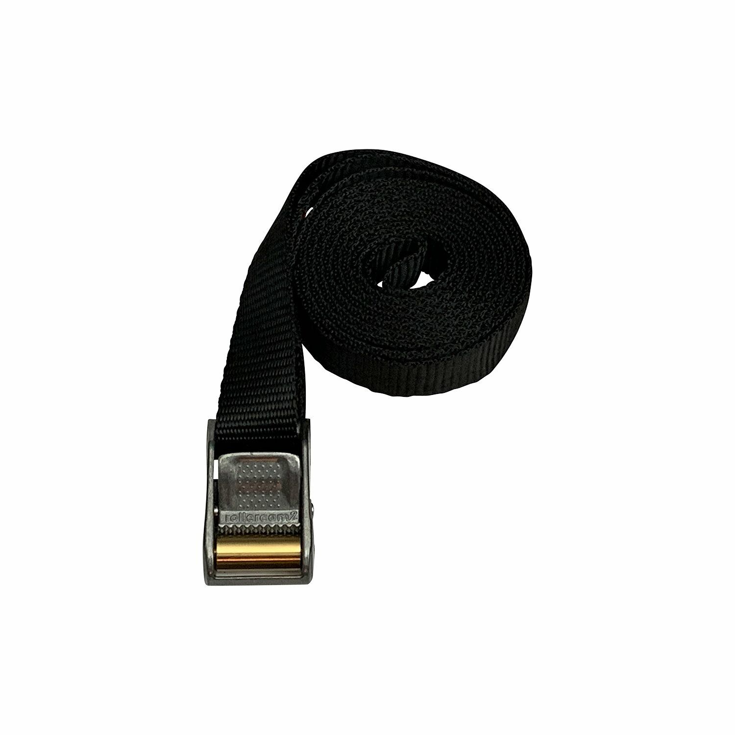 Roller Cam Buckle with 9 Foot Black Polyester Strap