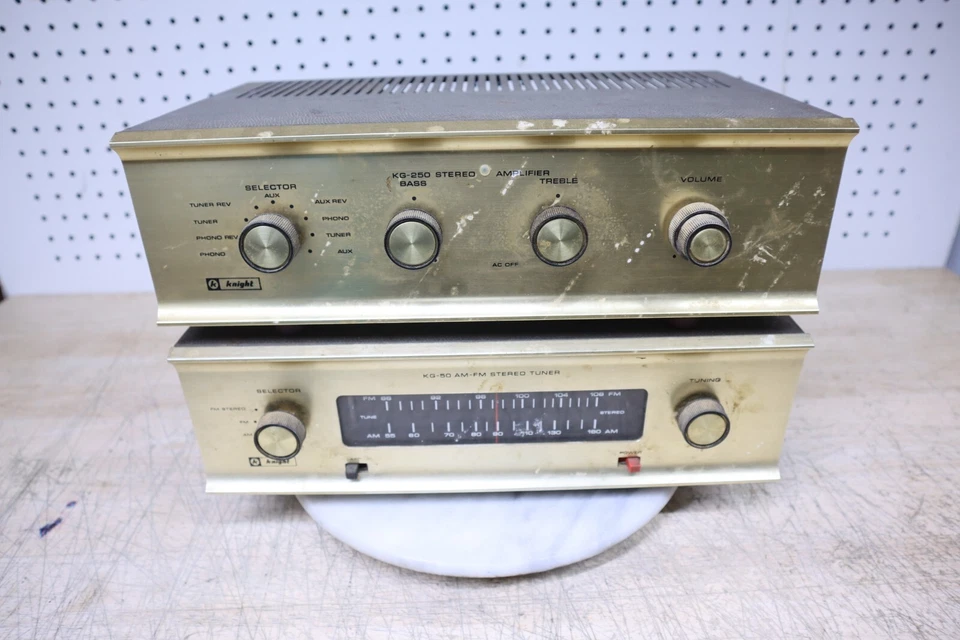 KNIGHT KG-250 & KG-50 Tuner & INTEGRATED Vintage TUBE STEREO AMPLIFIER *Repair - Image 2 of 4