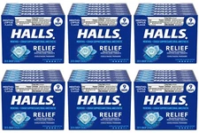 6 PACK - HALLS Relief Mentho-Lyptus Cough Drops, 20 Packs of 9 Drops (180 Drops)