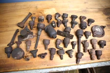 Vintage HIT MISS ENGINE STEAM TRACTOR Grease Cup Oiler Parts Tool Lot Antique