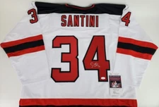 STEVEN SANTINI SIGNED CUSTOM  XL NEW JERSEY DEVILS JERSEY,  JSA COA #AH20136