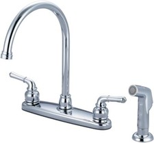 Pioneer K-5342 Kitchen Faucet, 1.5 Gpm, 8 In Center, Gooseneck, Chrome