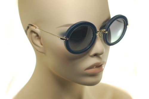 Gafas de sol redondas grandes para mujer MIU MIU 08RS VIG-5D1 OSCURO GRIS DORADO Nuevas 8053672743043 | eBay