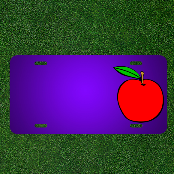 Create a Custom Apple Red Fruit-Themed Personalized License Plate with Names
