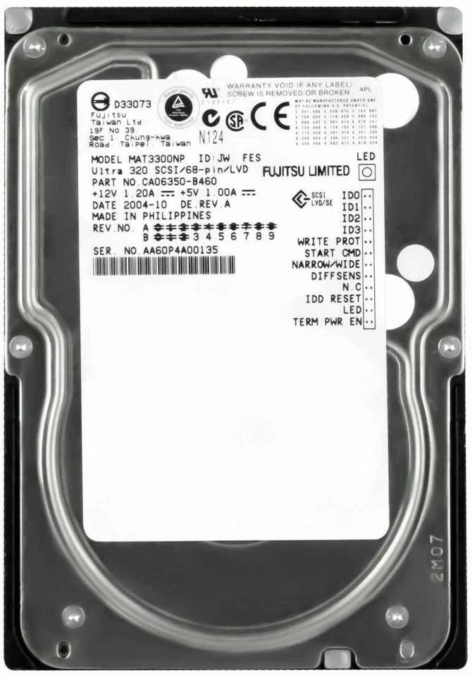 Hard Drive Fujitsu MAT3300NP 300GB 10000RPM SCSI 68-PIN 8MB 3.5'' - Image 3 of 3