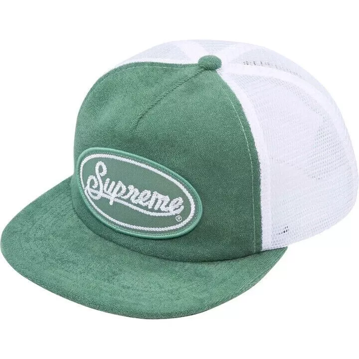 Casquette chapeau vert Supreme Terry Mesh dos 5 panneaux flambant neuve