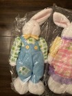 Set Of 2 Plush Bunny 15" Pink And Blue Plush Decorative Bunnies NIP Easter — photo 2