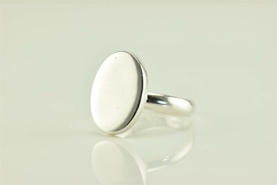 Sterling Silver Polished 20mm Oval Signet Engaveable Ring