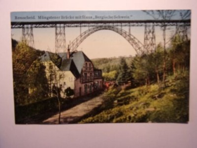 Postcard Remscheid Munich Bridge with House Bergische Switzerland (No.674)