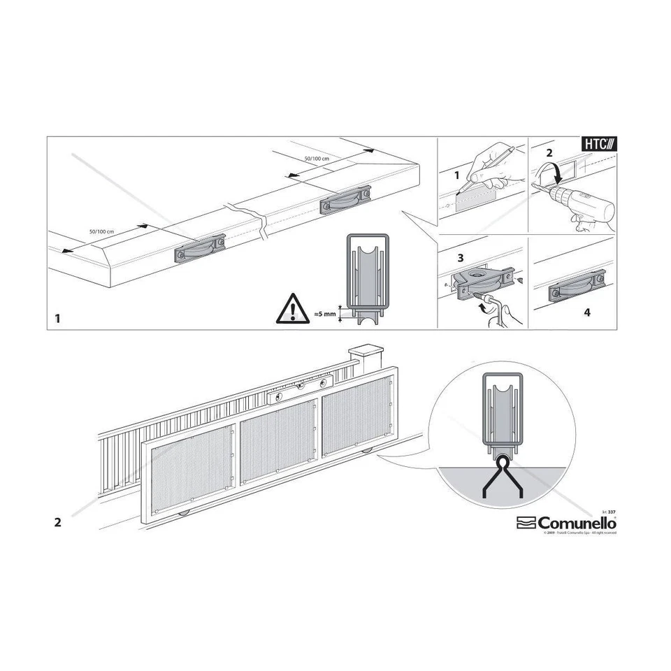 RUOTA CON SUPPORTO PER CANCELLO SCORREVOLE GOLA TONDA CON CUSCINETTO  - Immagine 3 di 3