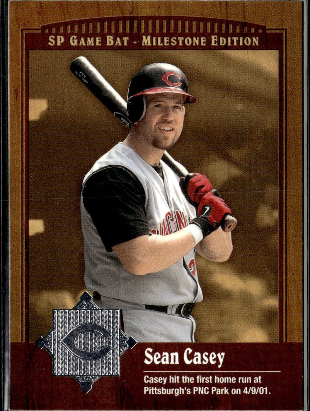 2001 SP Game Bat Milestone Sean Casey #85 Cincinnati Reds