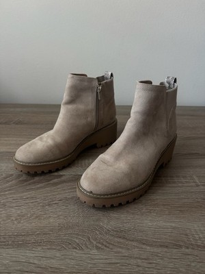 Universal Thread Womens Taci Faux Suede Side Zip Ankle Boots Taupe Size 9.5