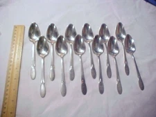 12 Silver Plate Teaspoons 1847 Rogers Bros Sylvia Monogrammed