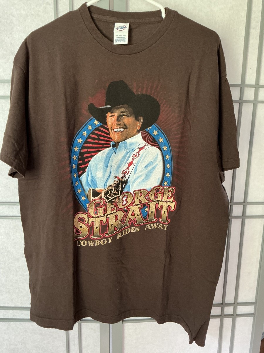George Strait Cowboy rides away concert T-shirt, brown 