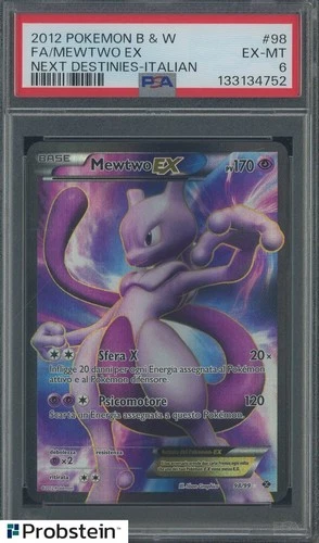 2012 Pokemon B & W Next Destinies Italian #98 Mewtwo Ex Fa PSA 6 EX-MT