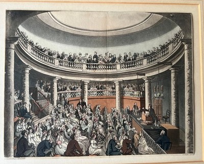 Microcosm of London Aquatint Etching 1809 Surrey Institution 1809 Trimmed