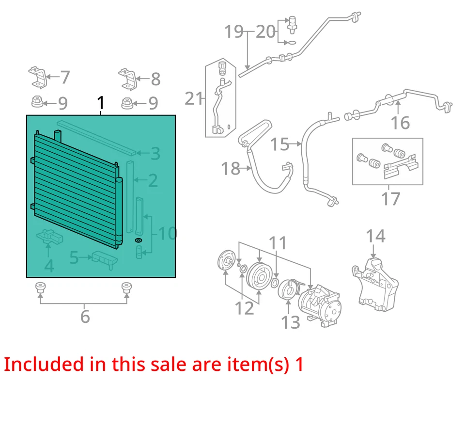 2006-2014 Honda Ridgeline AC Condenser 155k OEM - Изображение 4 из 4