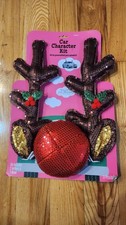 Christmas Car Reindeer Antlers  Nose Set ..Auto Costume Holiday Decor