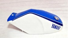 YAMAHA RZ350 31K YPVS RÉSERVOIR ESSENCE ACIER PEINT BLEU/BLANC + BOUCHON / CO...