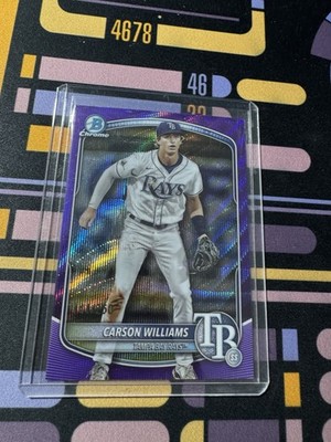 Carson Williams 2025 Bowman Chrome Purple Wave Refractor /250 Rays Prospect