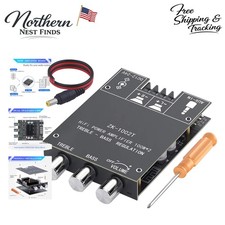 Compact 200W HiFi Bluetooth Amplifier with Treble/Bass Control for DIY Speakers