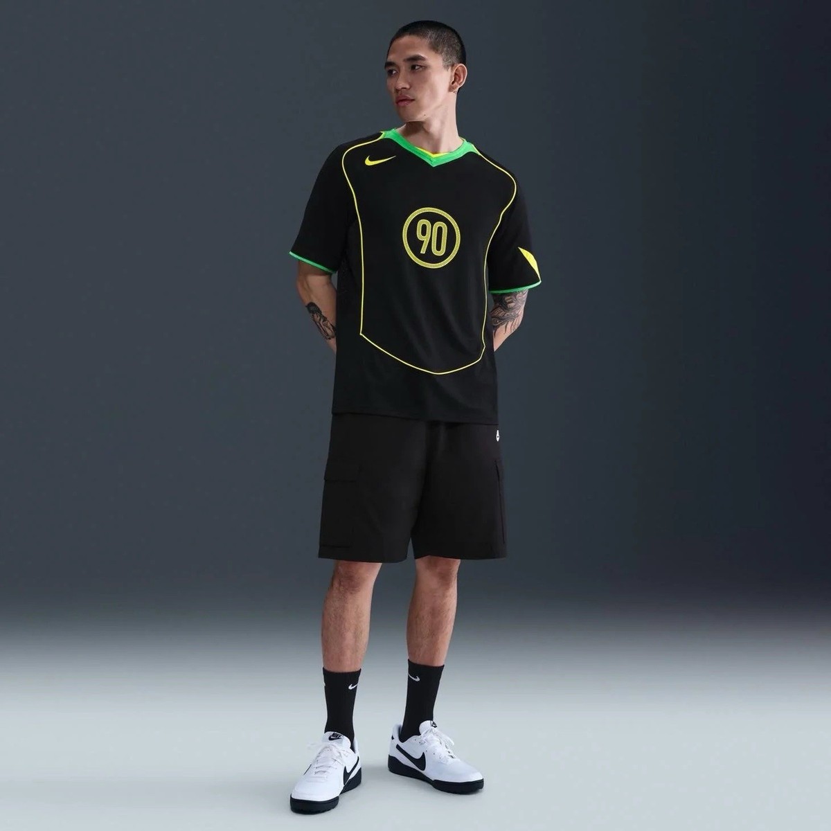 NIKE TOTAL 90 DRI FIT Men's SOCCER JERSEY BLACK/GREEN BRAZIL