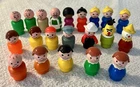 Vintage Fisher Price Little People Lot 21 Figures Family Girl Boy Mom Dad
