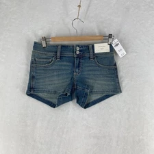 Hollister Shorts Women's 26 Blue Low Rise Shortie Denim Short 2.5" NEW