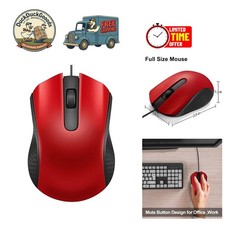 Compact Lightweight USB Wired Mouse, Ergonomic Design - Perfect for Every Device